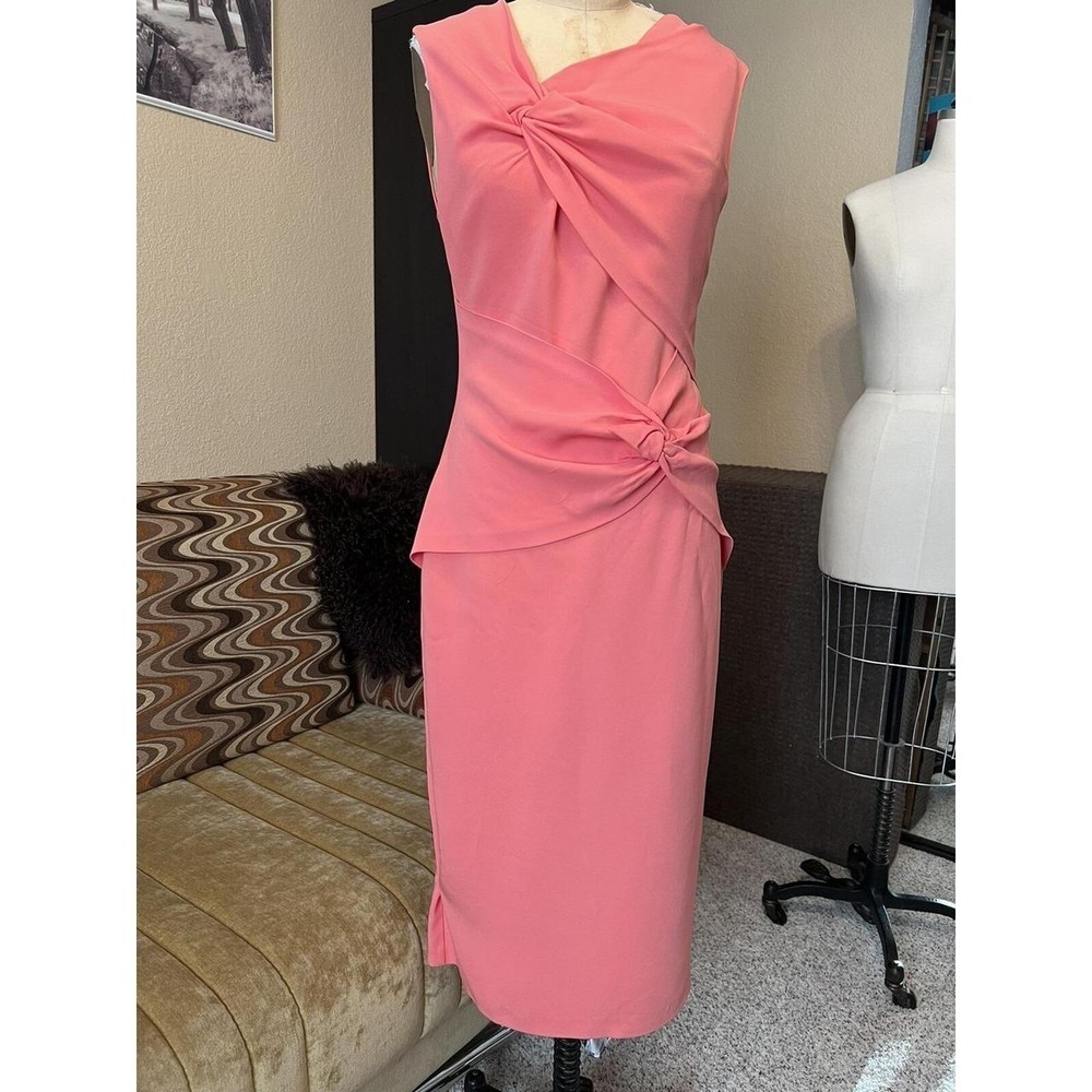NWT Reiss Coral Body-cone Sleeveless Zip Back Slit Dress US Sz 6 EU Sz 38 $370